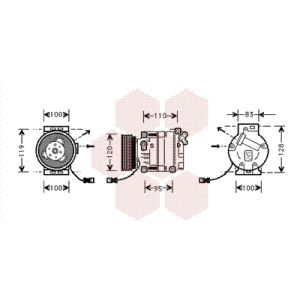 Kompressor för luftkonditionering VAN WEZEL 1700K034