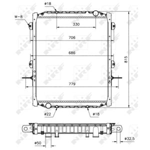 Radiator, aandrijfbatterij NRF 51533