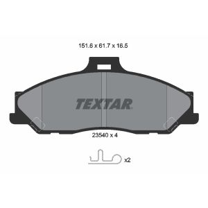 Bremsbelagsatz TEXTAR 2354001, Vorne