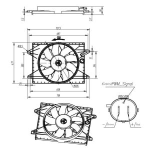 Ventilateur, refroidissement moteur NRF 470031