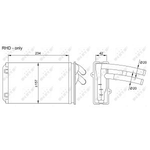 Intercambiador de calor, calefacción interior NRF 58035