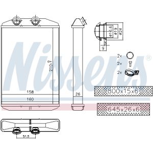 Intercambiador de calor, calefacción interior NISSENS 73344