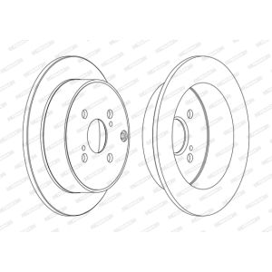 Remschijf FERODO DDF1409C achter, compleet, 2 stuk