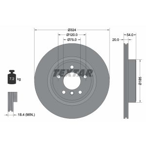 Disco freno TEXTAR 92231103 posteriore, ventilato, 1 Pezzo