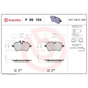 Levyjarrun jarrupalasarja BREMBO P 06 104