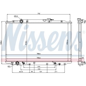 Radiador, refrigeración de motor NISSENS 69477