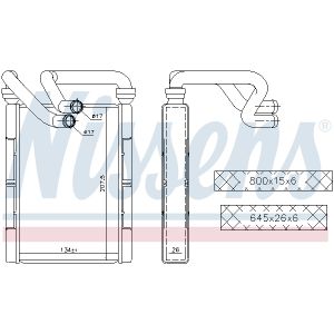 Scambiatore di calore, riscaldamento interno NISSENS 707094