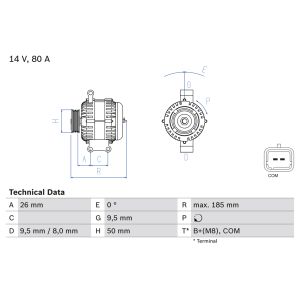 Drehstromgenerator BOSCH 0 986 082 880