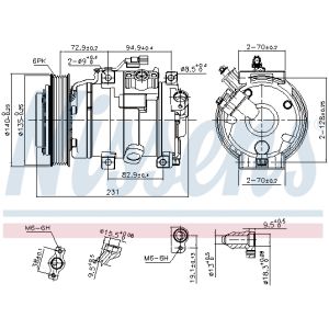 Ilmastoinnin kompressori NISSENS 890882