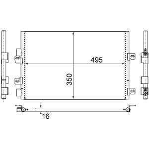 Condensador, ar condicionado BEHR MAHLE AC 525 000S