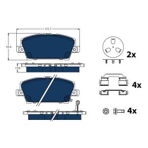 Set di pastiglie freno TRW GDB3407BTE, posteriore