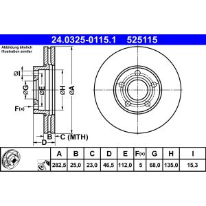 Jarrulevy PowerDisc ATE 24.0325-0115.1, 1 kpl