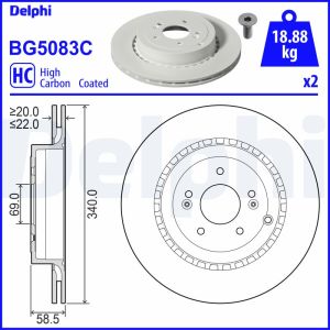 Disco de freno DELPHI BG5083C