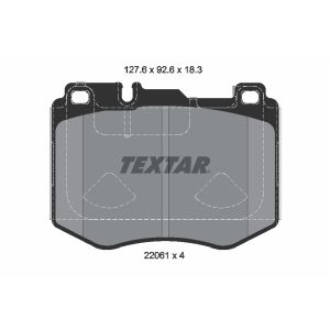 Kit de plaquettes de frein, frein à disque TEXTAR 2206103, Avant