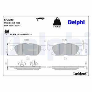 Bremsbelagsatz DELPHI LP3280, Vorne