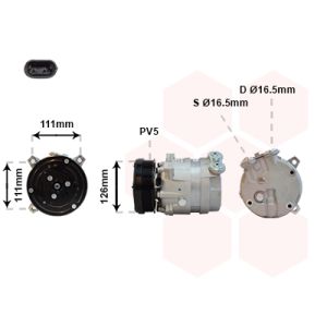 Compressor, ar condicionado VAN WEZEL 3700K280
