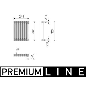 Arrefecedor de óleo (130x48x402mm) MAHLE CLC 439 000P