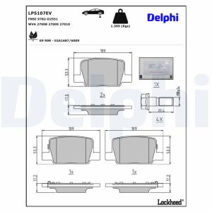 Conjunto de pastilhas de travão DELPHI LP5107EV
