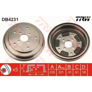 Bremstrommel TRW DB4231