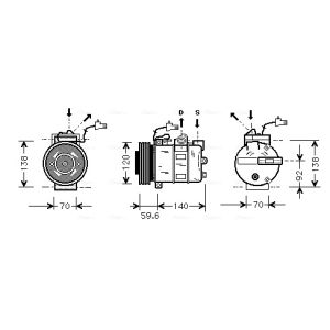 Compressor, ar condicionado AVA COOLING SBAK065
