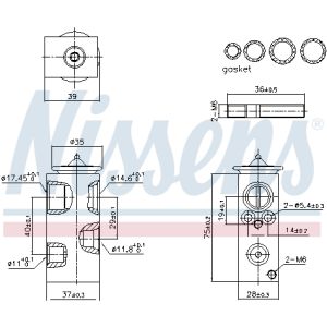 Válvula de expansão, ar condicionado NISSENS 999427