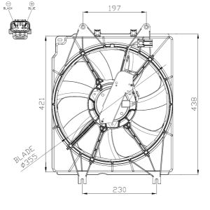 Ventilador, arrefecimento do motor NRF 47934