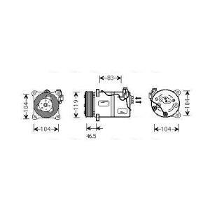 Compressor, ar condicionado AVA COOLING VOK059