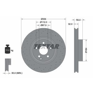 Disque de frein TEXTAR 92171905 avant, ventilé, perforé, 1 Stück