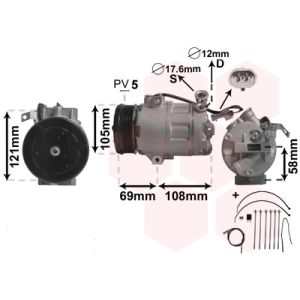 Compressor, ar condicionado VAN WEZEL 3700K427