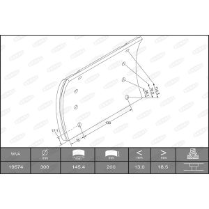 Conjunto de pastilhas de travão, travão de tambor BERAL KBL19574.0-1517
