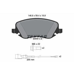 Bremsbelagsatz TEXTAR 2376101, Vorne