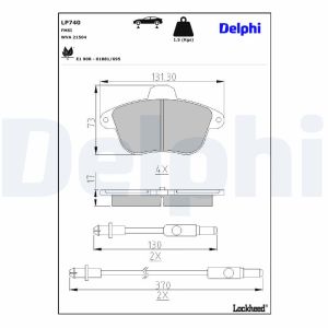 Levyjarrun jarrupalasarja DELPHI LP740