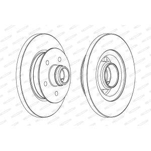 Remschijf FERODO DDF542-1 voorkant, compleet, 1 Stuk