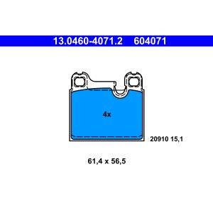 Juego de pastillas de freno ATE 13.0460-4071.2, vorne, hinten