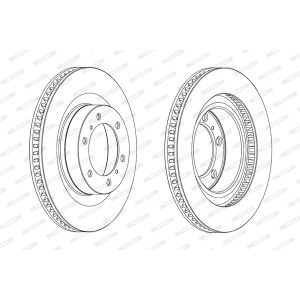 Jarrulevy FERODO DDF2093C-1 edessä, tuuletettu, 1 kpl