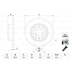 Bremsscheibe BOSCH 0 986 479 F23 hinten, voll, hochkarbonisiert, 1 Stück