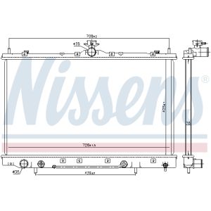 Radiador, refrigeración de motor NISSENS 628975