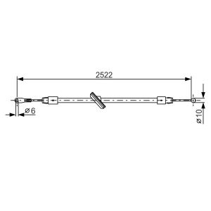 Cavo di trazione, freno di stazionamento BOSCH 1 987 482 029