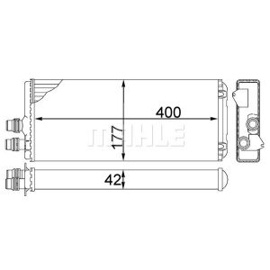 Lämmönvaihdin, matkustamon lämmitysjärjestelmä MAHLE AH 219 000S