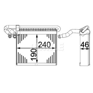 Evaporatore, impianto di climatizzazione MAHLE AE 70 000P