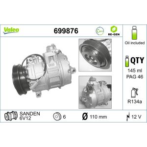 Compressor, ar condicionado VALEO 699876
