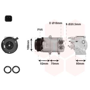 Compressor, ar condicionado VAN WEZEL 1800K415