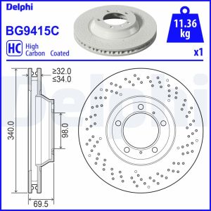 Disco freno DELPHI BG9415C
