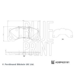 Levyjarrun jarrupalasarja BLUE PRINT ADBP420181