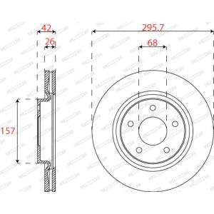 Dischi freno FERODO DDF2099C anteriore, ventilato, 2 pezzo