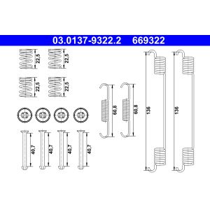 Set di accessori, ganasce dei freni ATE 03.0137-9322.2