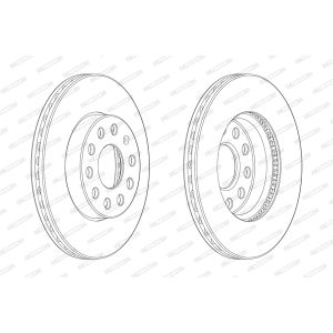 Jarrulevy FERODO DDF2400C-1 edessä, tuuletettu, 1 kpl