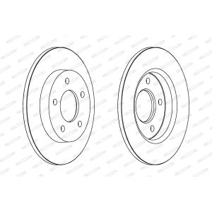 Discos de freno FERODO DDF1420C hinten, macizo, 2 Pieza