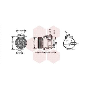 Compressor, ar condicionado VAN WEZEL 3000K401