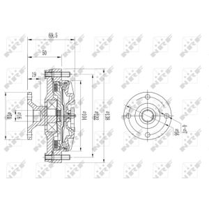 Koppeling, radiateurventilator NRF 49614